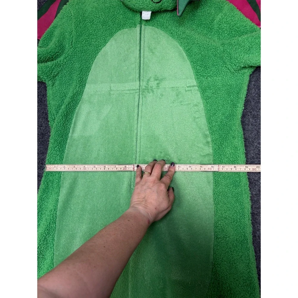 Unbranded Dragon Costume Kids Green Pink Sherpa Fleece Hooded Jumpsuit Wings
